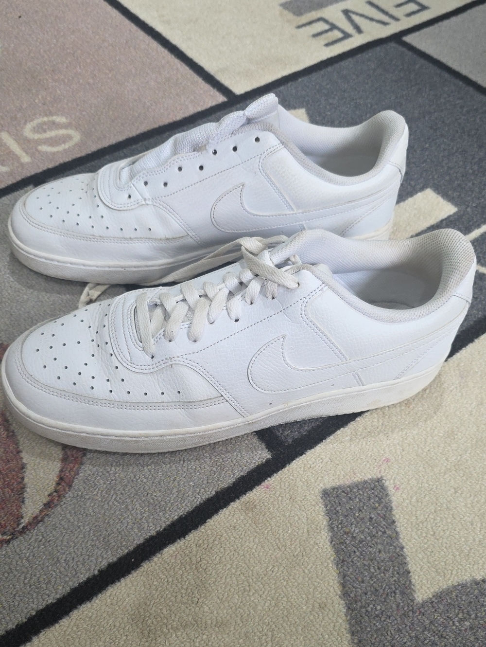 Nike Mens Court Vision White Low-Top Men's Sneakers, In Need Of New Laces